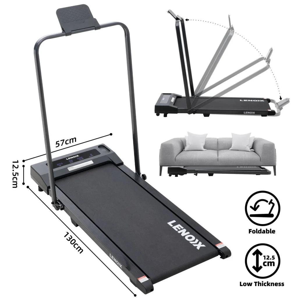 2HP Walking Pad Treadmill w/ Remote Foldable Handrail