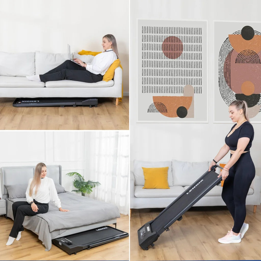 2HP Walking Pad Treadmill w/ Remote Foldable Handrail