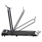 Walking pad treadmill with natural finish and practical hardware