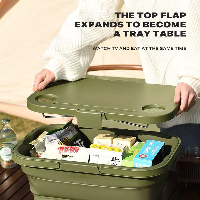 2IN1 Portable Folding Picnic Basket Tour Storage Baskets