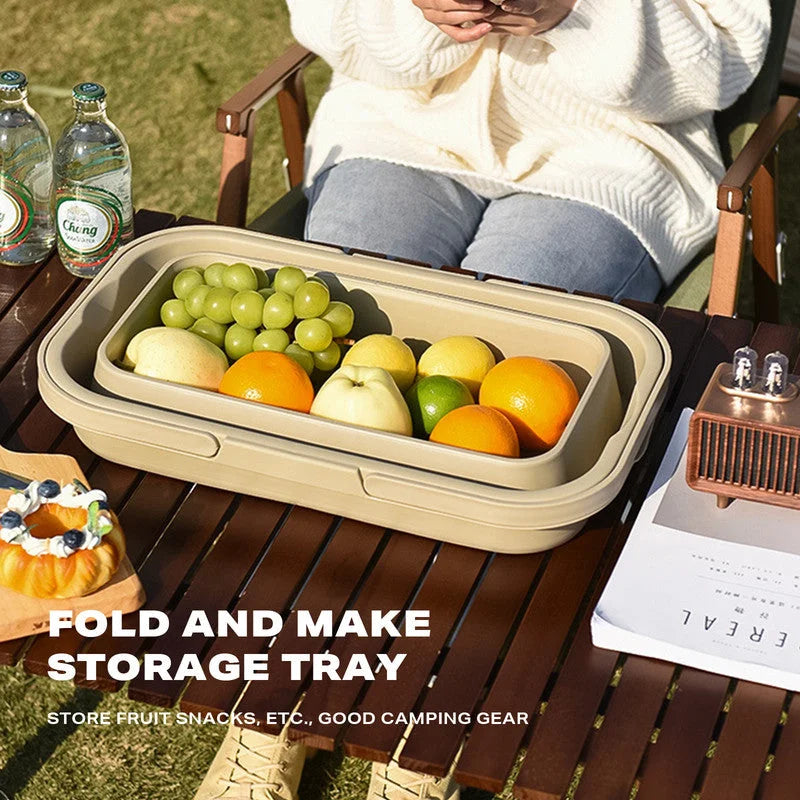 2IN1 Portable Folding Picnic Basket Tour Storage Baskets