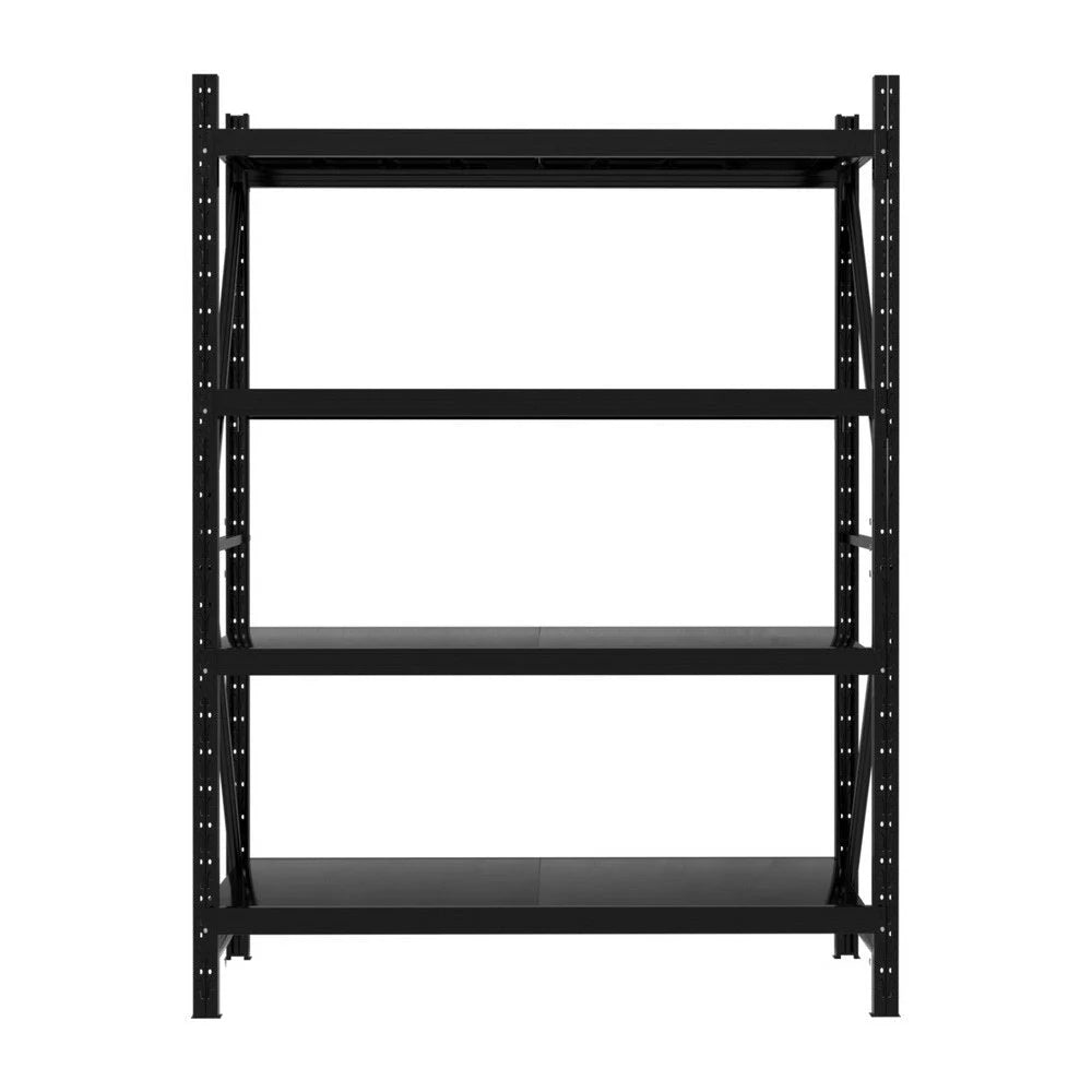 2Mx1.5M Giantz Garage Shelving Warehouse Rack Black - Tools