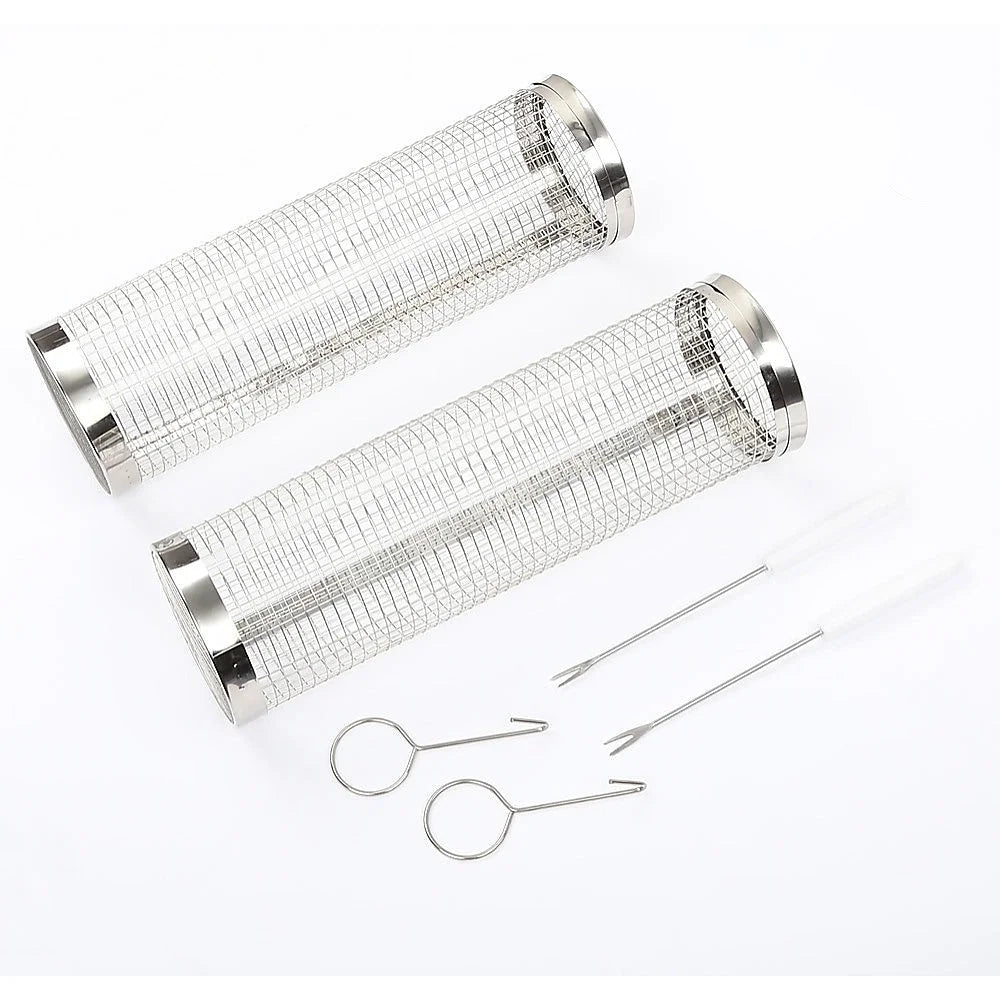 2pc BBQ Basket Round Campfire Grid Cookware - Home & Garden