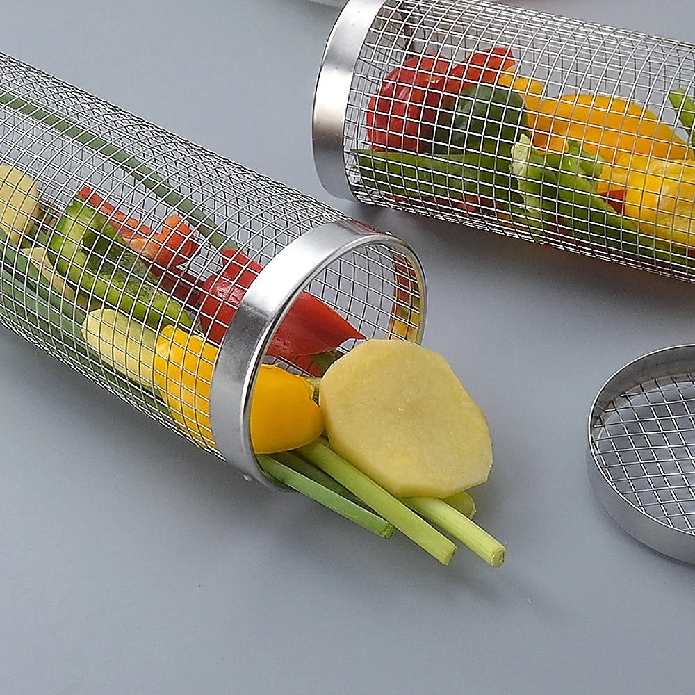 2pc BBQ Basket Round Campfire Grid Cookware - Home & Garden