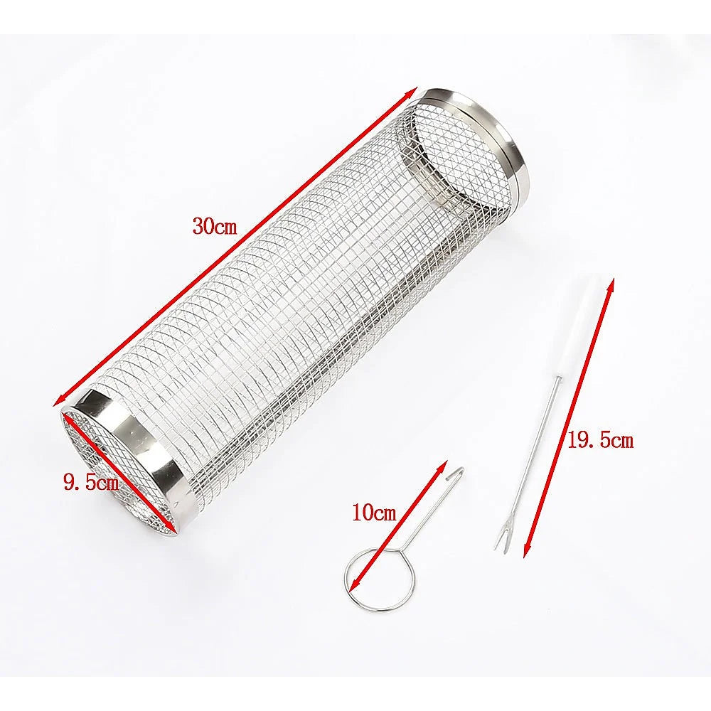 2pc BBQ Basket Round Campfire Grid Cookware - Home & Garden