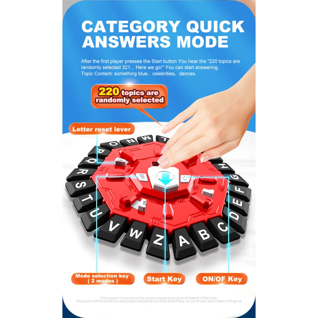 2pc Electronic Alphabet Categories Game - Fast-Paced Word