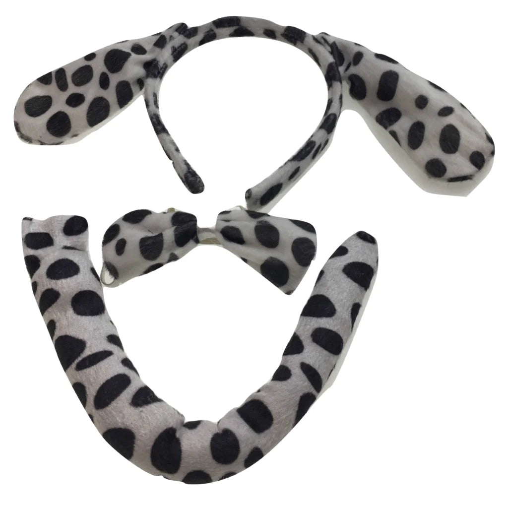 2pc Set Animal Headband w Bow Tail Dog + Frog Ears Hair
