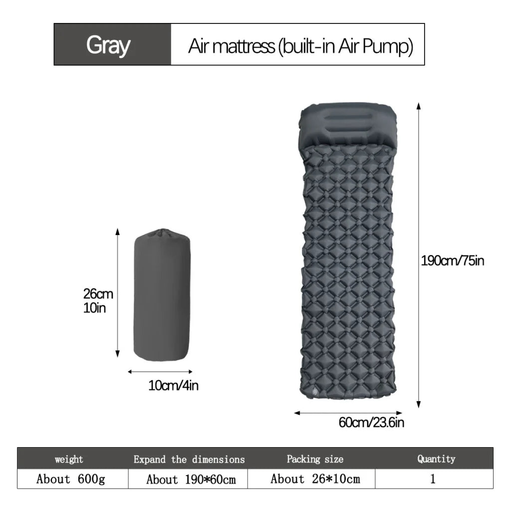 2pc Ultralight Inflatable Camping Sleeping Mat