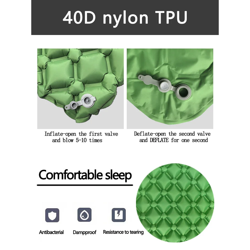 2pc Ultralight Inflatable Camping Sleeping Mat