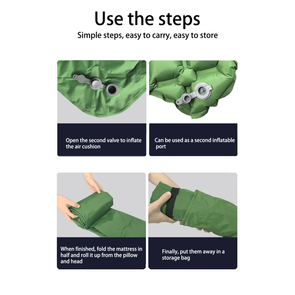 2pc Ultralight Inflatable Camping Sleeping Mat
