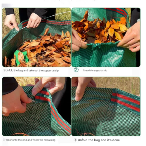 2PCS 128L(50cm*65cm) Heavy-Duty Foldable Garden Leaf Bag