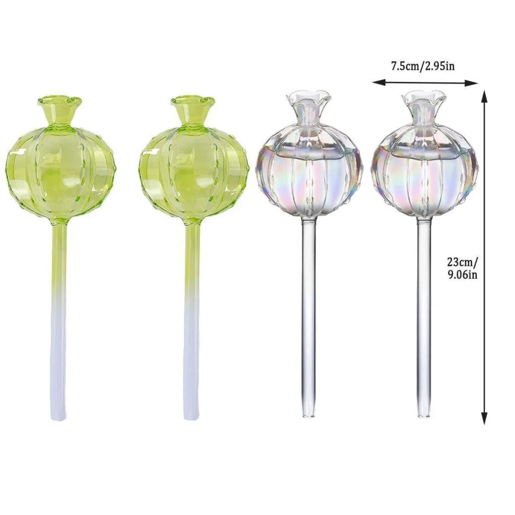 2PCS Automatic Glass Watering Cactus Plant Flower Self Drip