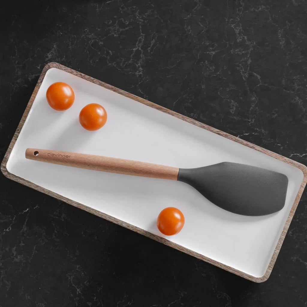 2pcs Beechwood & silicone spatula charcoal - Home & Garden