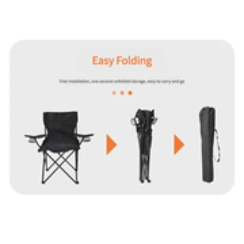 2pcs Black Portable Folding Camping Chair with Armrests