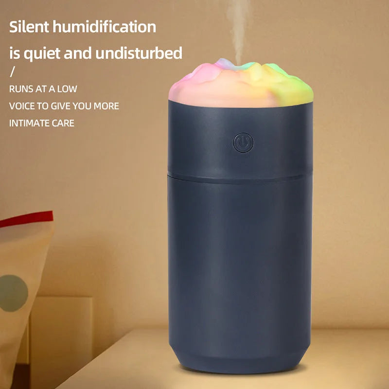 2PCS Blue Portable 350ML LED Desk Humidifier with Non-Wet
