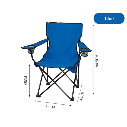 2pcs Blue Portable Folding Camping Chair with Armrests