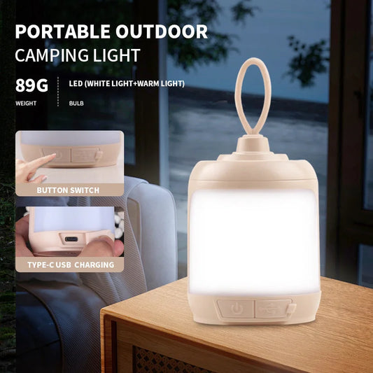 2PCS Compact Outdoor Camping Light with 4 Modes & Type-C