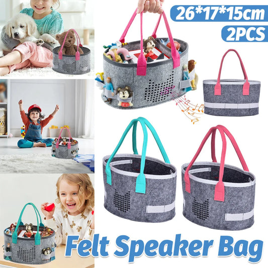 2pcs Doll Storage Organization Bag Felt Handbag Kids Toy