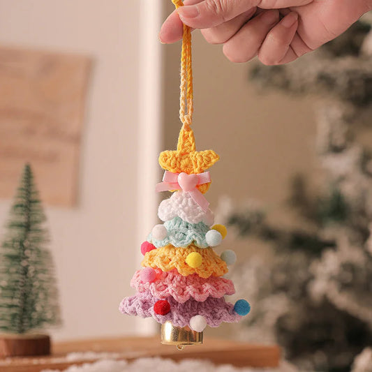 2PCS Orange Handmade-Style Crochet Christmas Tree Ornament
