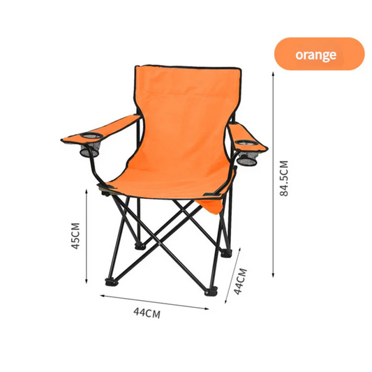 2pcs Orange Portable Folding Camping Chair with Armrests