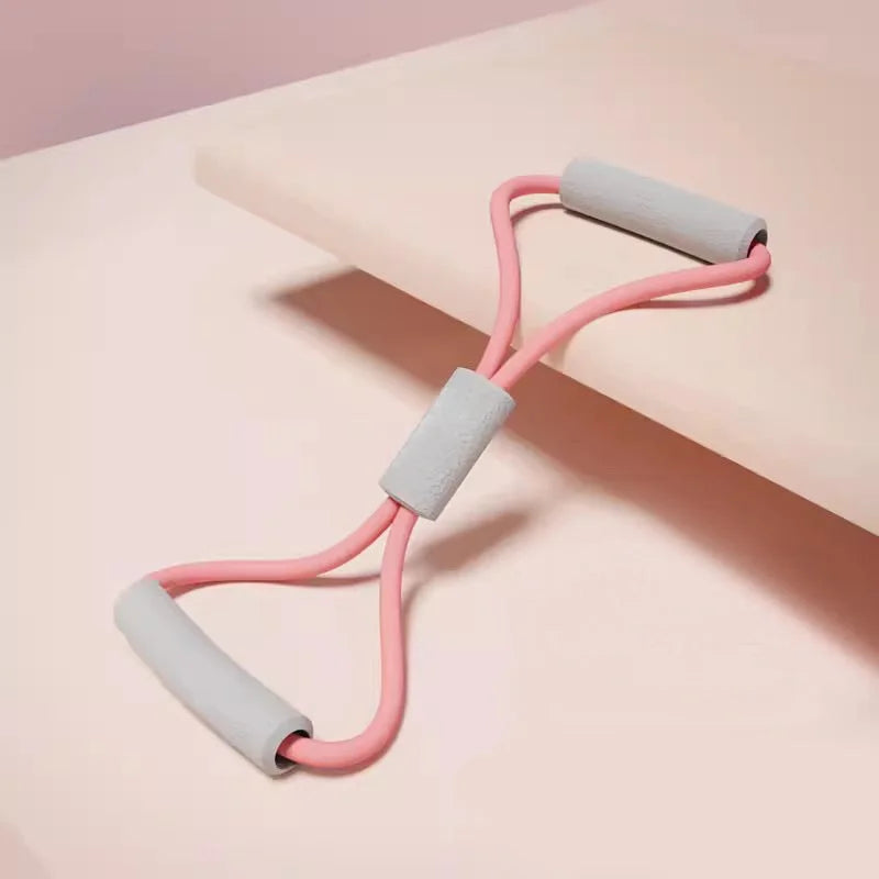 2PCS Pink 15 Pounds Back Stretching Resistance Band