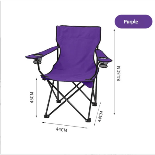 2pcs purple Portable Folding Camping Chair with Armrests