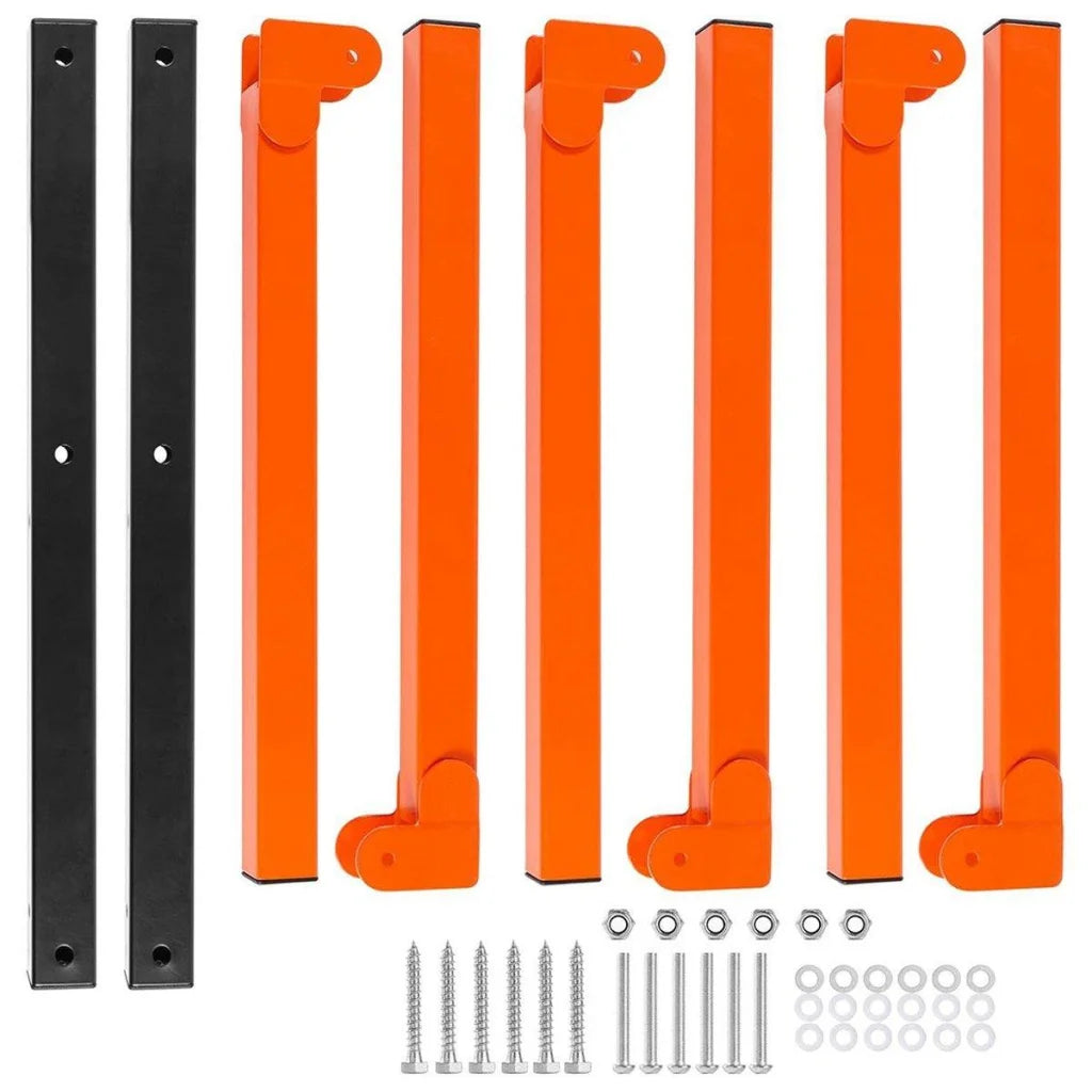 2PCS Wall Mounted Folding Storage Rack Carbon Steel