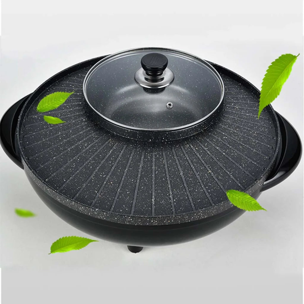 2X 2-in-1 Stone Coated Teppanyaki Grill Plate Steamboat Hotpot 3-5 Person - Premium
