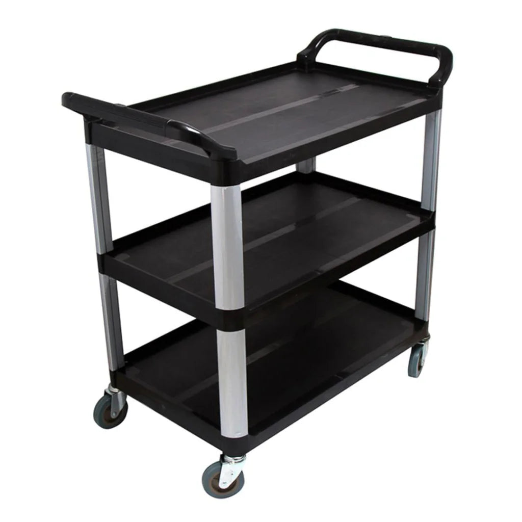 2X 3-Tier Food Trolley Waste Cart Utility Mechanic Kitchen Large - Premium