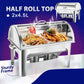 2X 4.5L Dual Tray Stainless Steel Roll Top Chafing Dish Food Warmer - Premium