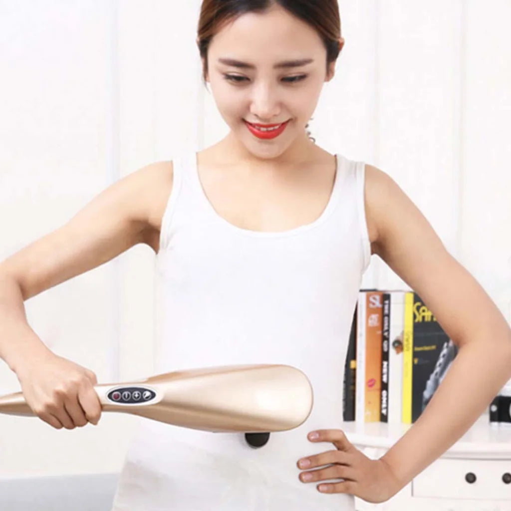 2X 6 Heads Portable Handheld Massager Soothing Blood Flow Shoulder Gold - Premium