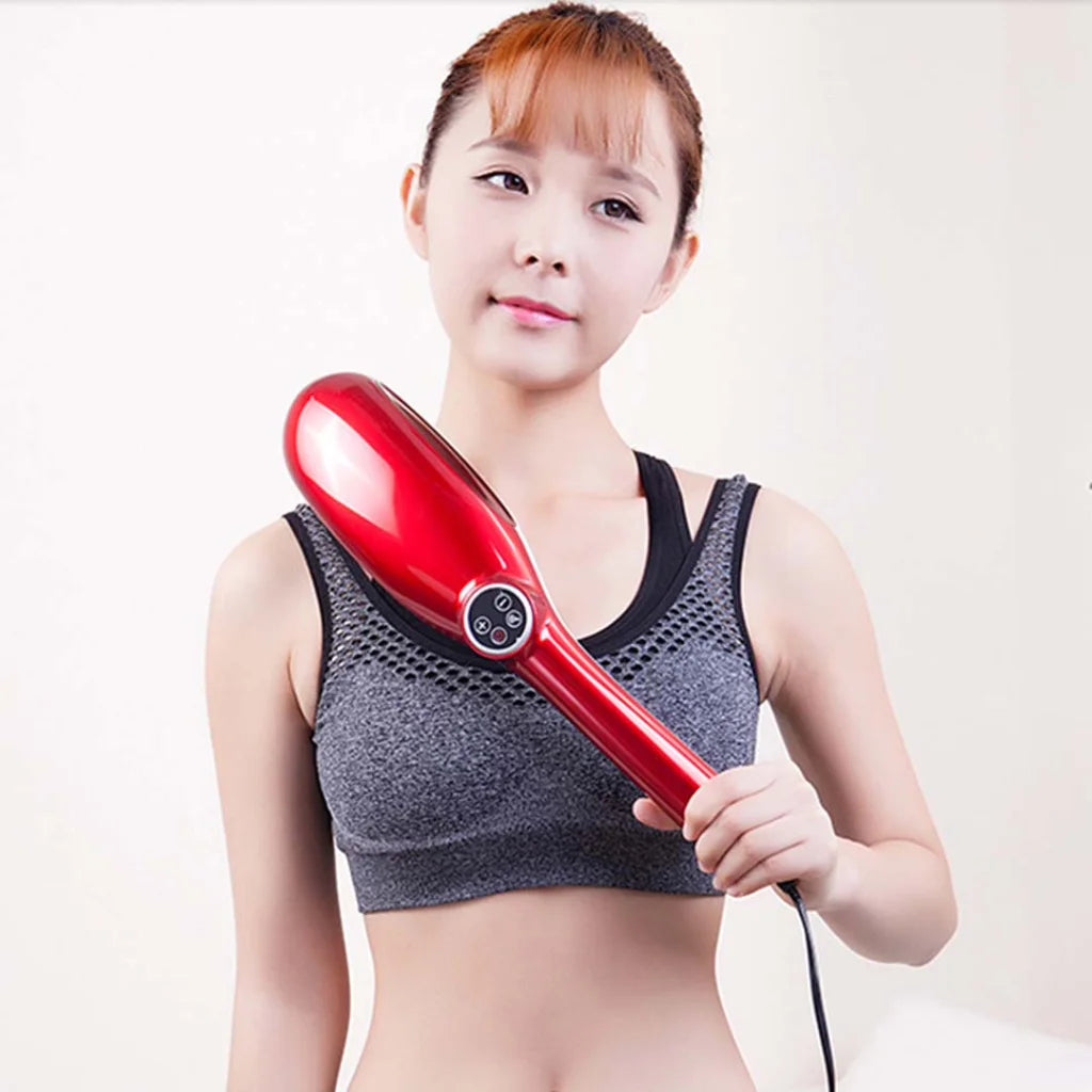 2X 6 Heads Portable Handheld Massager Soothing Blood Flow Shoulder Red - Premium
