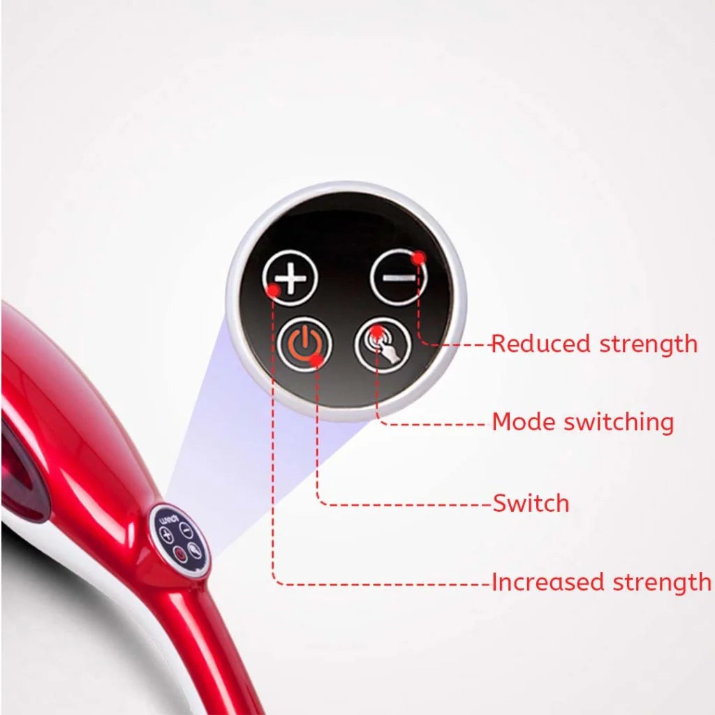 2X 6 Heads Portable Handheld Massager Soothing Blood Flow Shoulder Red - Premium
