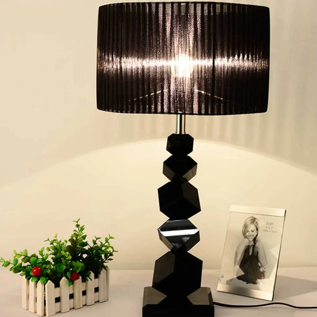 2X 60cm Black Table Lamp with Dark Shade LED Desk Lamp - Premium
