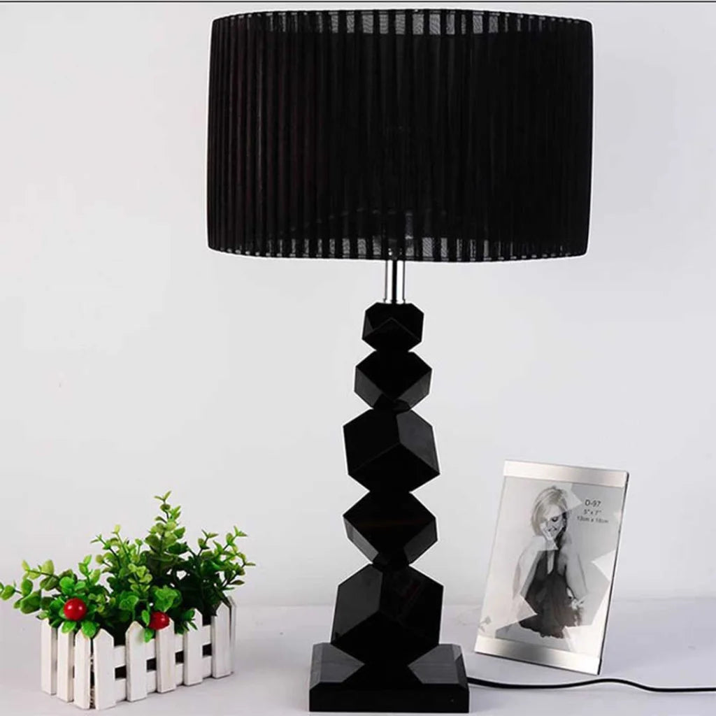 2X 60cm Black Table Lamp with Dark Shade LED Desk Lamp - Premium