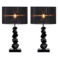 2X 60cm Black Table Lamp with Dark Shade LED Desk Lamp - Premium