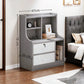2x bedside table pair lockable drawer curved sides modern
