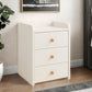 2x Bedside Table Pair White 3 Drawers Wooden Knobs Modern