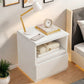 2x Bedside table set with drawer and shelf minimalist white