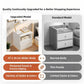 2x Bedside table set with drawer and shelf minimalist white