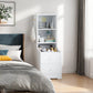 2x Bedside table set with drawers slim tall cabinet