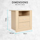 2x Bedside Tables Storage Cabinet Nightstand - 2 Drawers 1