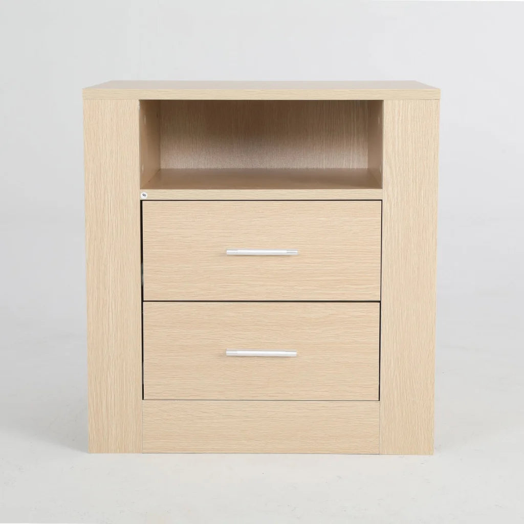 2x Bedside Tables Storage Cabinet Nightstand - 2 Drawers 1