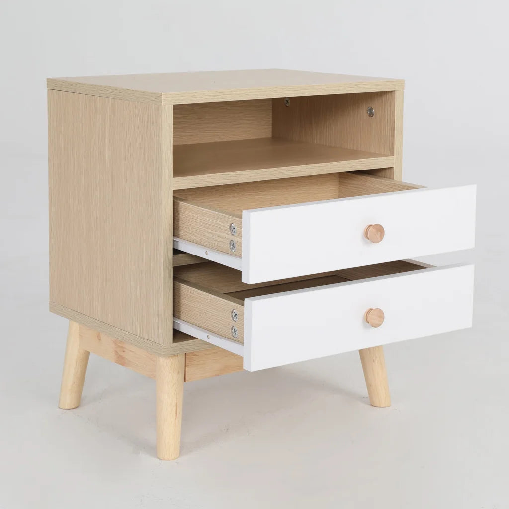 2x Bedside Tables Storage Cabinet Nightstand - 2 Drawers