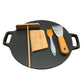 2X Cast Iron Induction Crepes Pan Baking Cookie Pancake Pizza Bakeware - Premium
