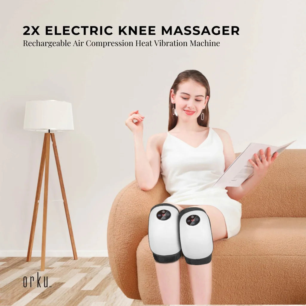 2x Electric Knee Massager - Rechargeable Air Compression