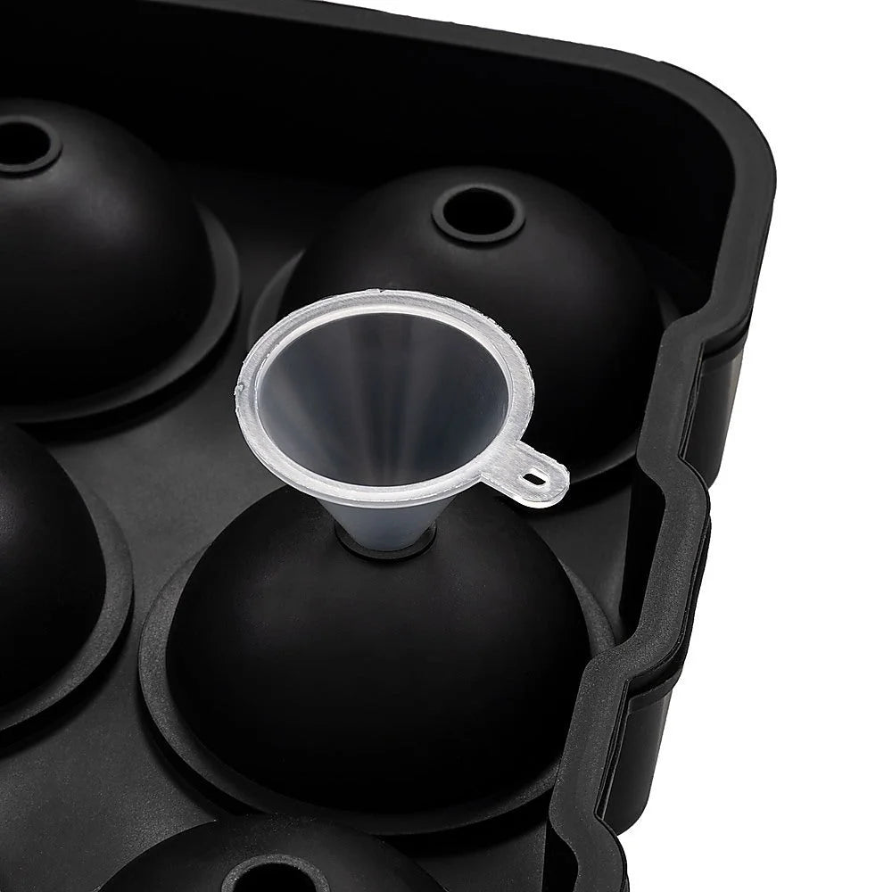 2x Ice Cube Tray Ball Mould Cube Silicone For Whisky