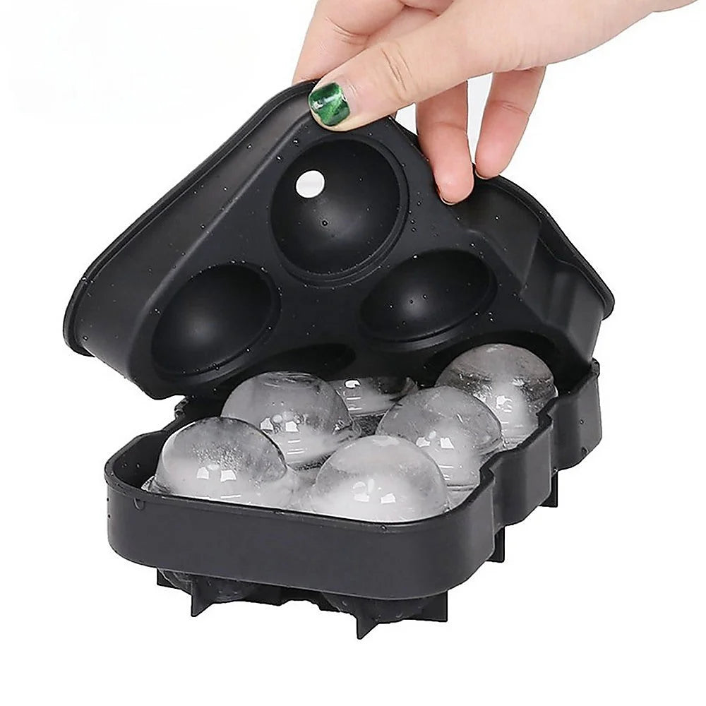 2x Ice Cube Tray Ball Mould Cube Silicone For Whisky