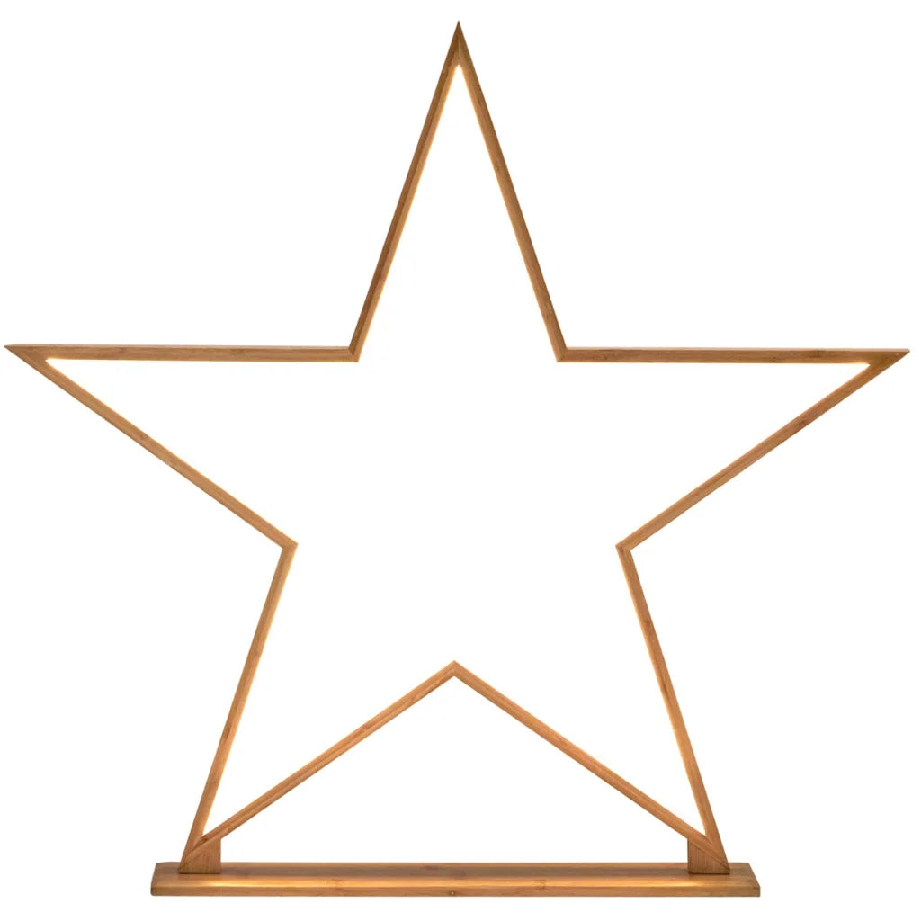 2x Large Bamboo Star w/ LED Strip Table Lamp Light Modern
