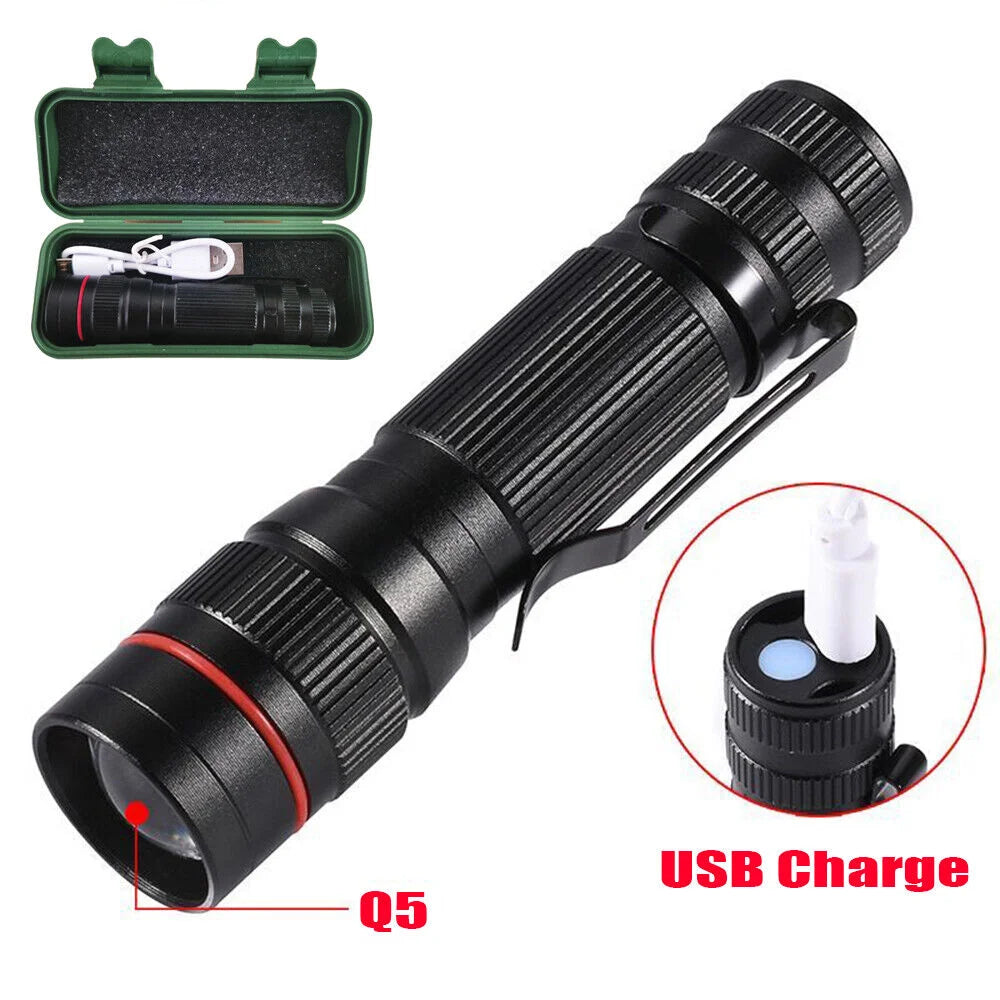 2x Mini Tactical Flashlight Small LED Torch 3 Mode Super